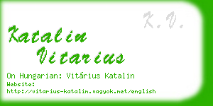 katalin vitarius business card